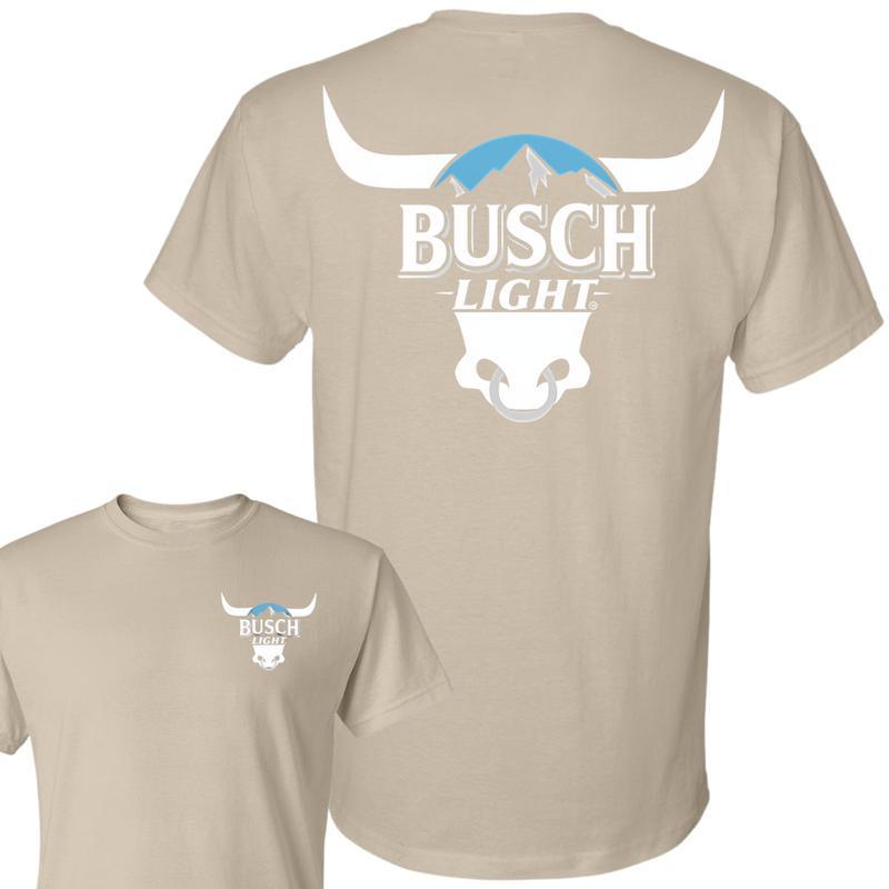 Busch Light -Beer- Busch Rodeo Bull Horns Shirt, Casual Graphic Round Neck T-shirt for Summer, Fashion Top for Daily Wear, T shirt For Men And Women