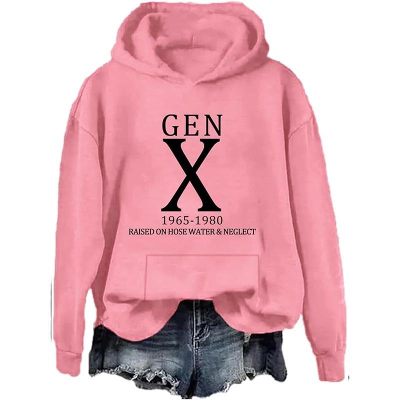 Gen X Raised On Hose Water And Neglect Hoodies, Gen X Hoodie Unisex Graphic Casual Cotton for Women for Men