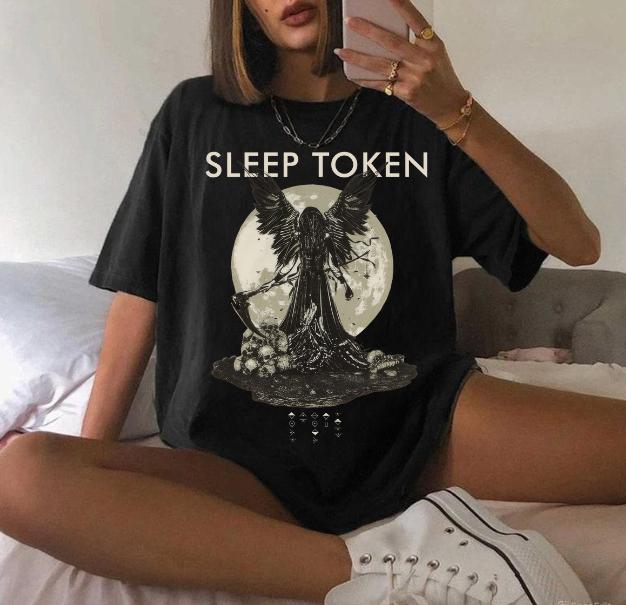 Sleep Token Winged Reaper Vintage Graphic Unisex T-Shirt, Size S-5XL