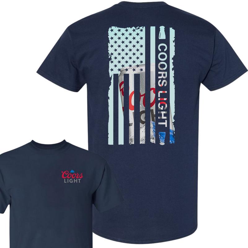 Coors Light Us Flag T-shirt, Unisex T-shirt, Full Color, For Men, For Women