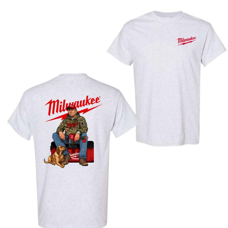 Milwaukee Trummpp Camo Unisex Cotton T-Shirt, Fuel Hand Drill Dog Hunt Shirt For Men For Women