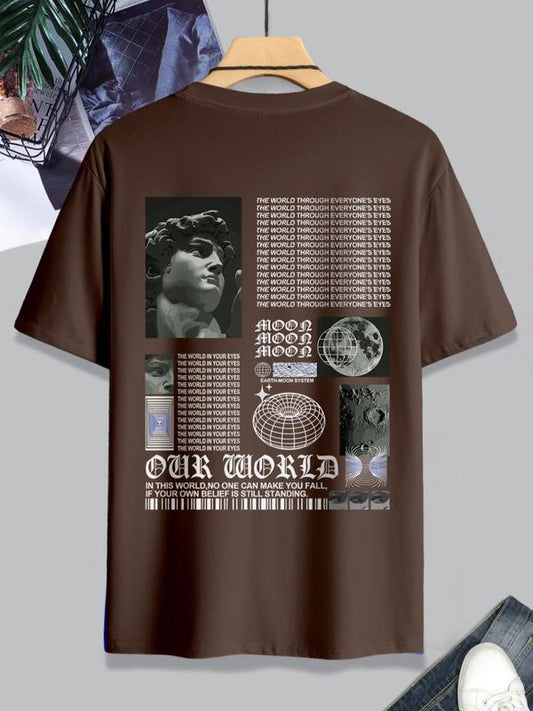 Men's Thin Letter & Graphic Round Neck Tee, Fashion Casual Vintage Regular FitÂ Vintage Sculpture Print Short Sleeve T-Shirt, Streetwear, Graphic Tees,Â Men Clothes for Summer