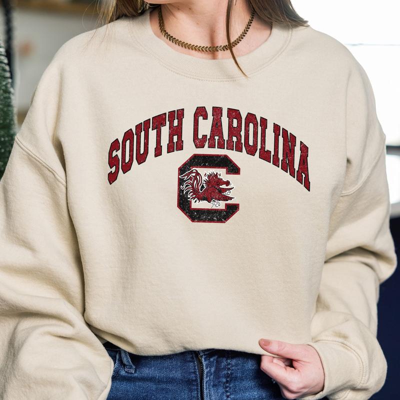 South Carolina Gamecocks Vintage Football NCAA Trendy Sweatshirt, University of South Carolina Unisex Football NCAA Shirt, Gift For Men, Gift For Girl