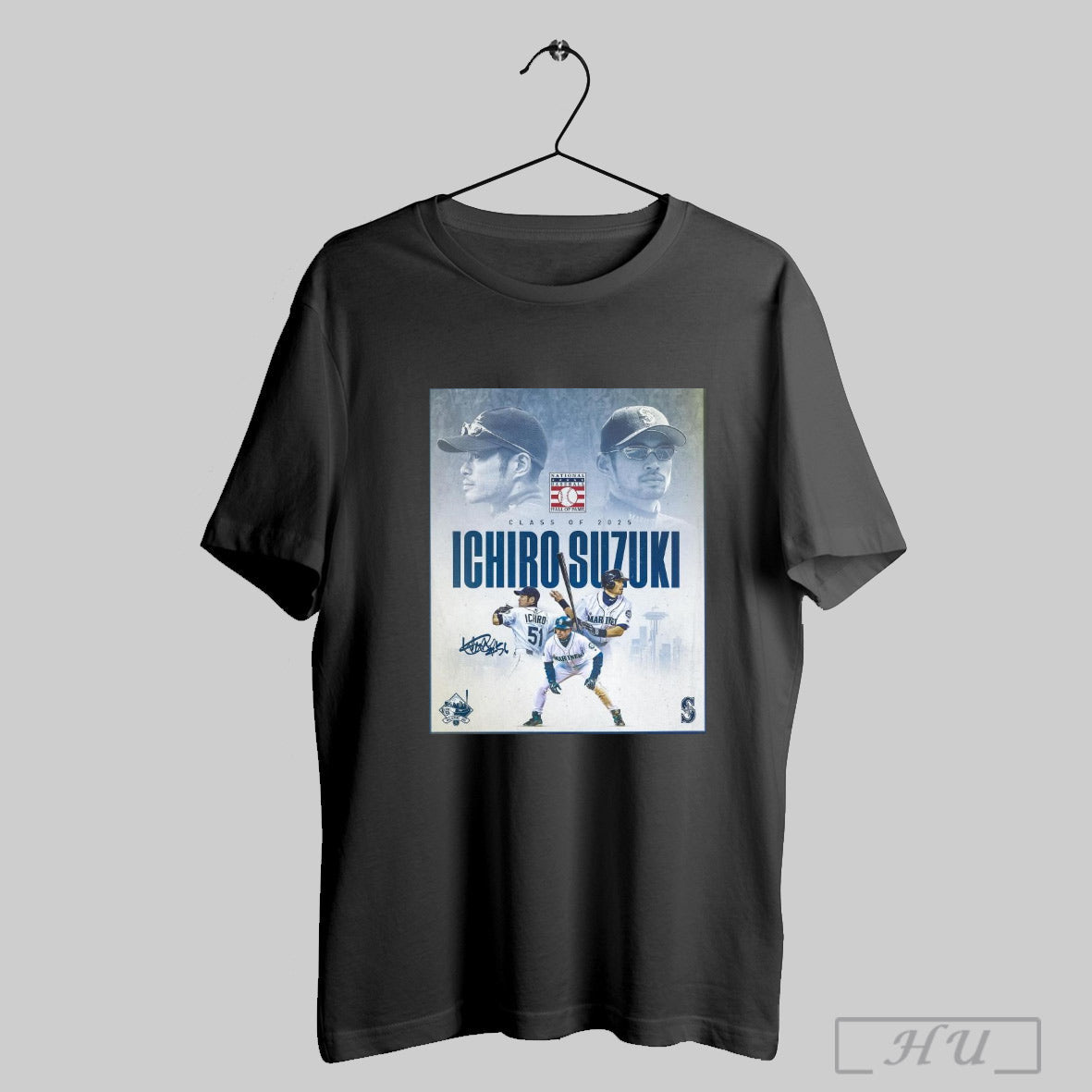Seattle Mariners Ichiro Suzuki National Baseball Hall Of Fame Class Of 2025 Signature Poster T Shirt Sweatshirt Hoodies Poster