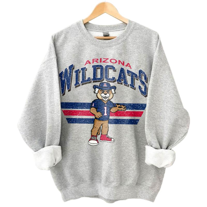 Arizona Wildcats Vintage NCAA Sweatshirt, Unisex Arizona Football Shirt, Classic Wildcats Sport Hoodie, Football Fans Gift, Cotton Sweatshirt, T-Shirt