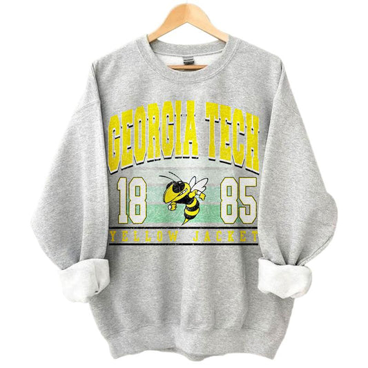 Georgia Tech Yellow Jackets Vintage NCAA Sweatshirt, University Football Shirt, Classic Gift for Fans, Cotton Unisex Comfort Pullover, Vintage