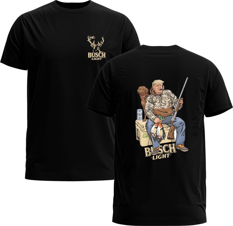Trump Hunter Busch Light Tee - Busch Light Beer Unisex Gift - Gildan 5000 Graphic TShirt, Heavy Cotton, Full Sizing & Colors