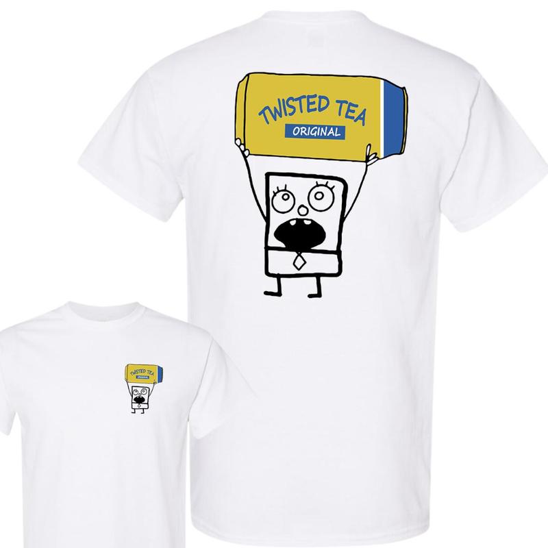 Doodlebob Twisted Tea Essential 2 Sided T-Shirt, Funny Drinking T-Shirt, Summer T-Shirt, Comfort Colors T-shirt, Women Inspirational Graphic Printed S