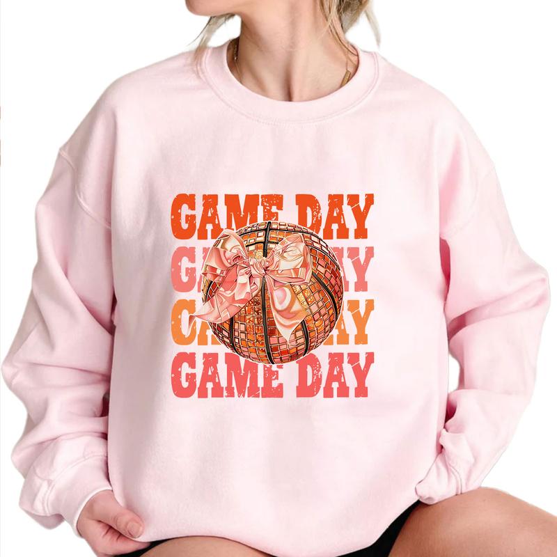 Coquette Basketball Sweatshirt, Basketball Bow Sweatshirt Unisex Classic Cotton