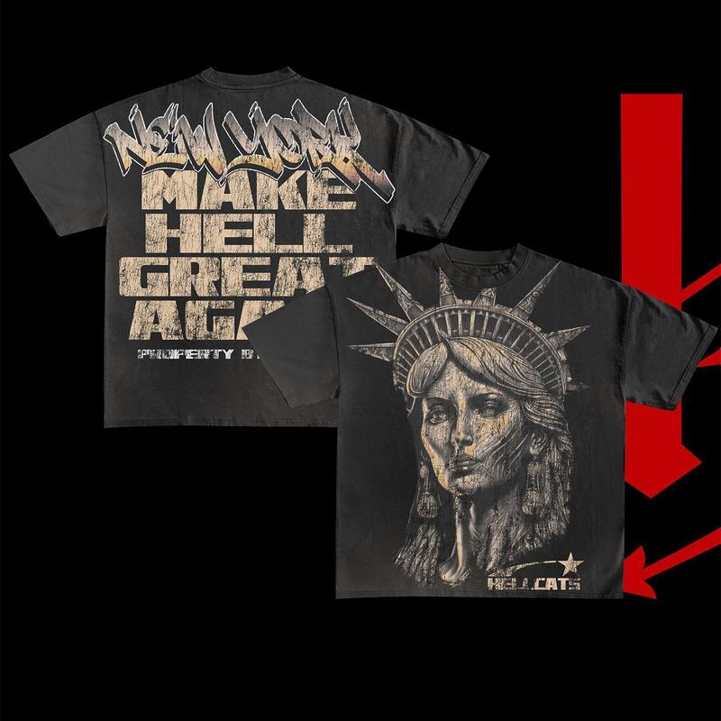 Y2K Graphic Make Hell Great Again Personalize Printed TshirtSweater Casual Cotton