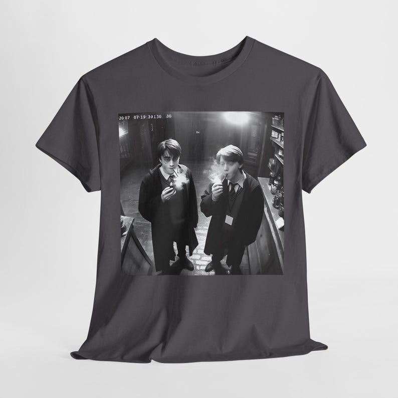 Harry and Ron Sm0.k.i.n.g Shirt Potter Tshirt Wizarding Fan Shirt Potterhead Christmas Birthday Gift Potter Book Funny 90s Vintage Meme Shirt