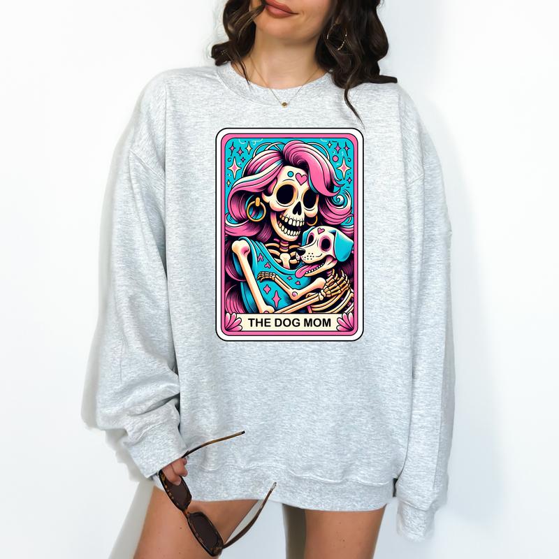 The Dog Mom - Unisex Crewneck Sweatshirt - Print is Sublimation, Tarot, Gift Idea, Relaxed Fit, Casual Apparel