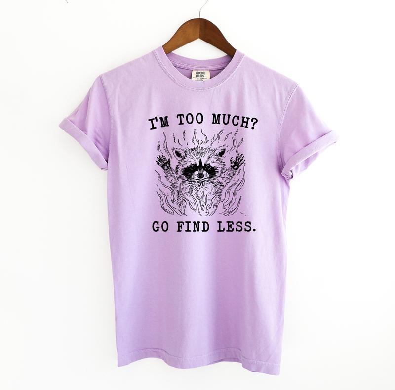 I'm too Much Go Find Less  Funny T Shirt, Meme T Shirt, Comfort Colors Shirt