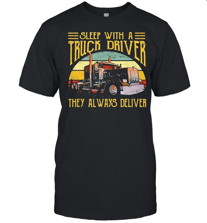 Sleep With A Truck Driver They Always Deliver Vintage Sunset shirt