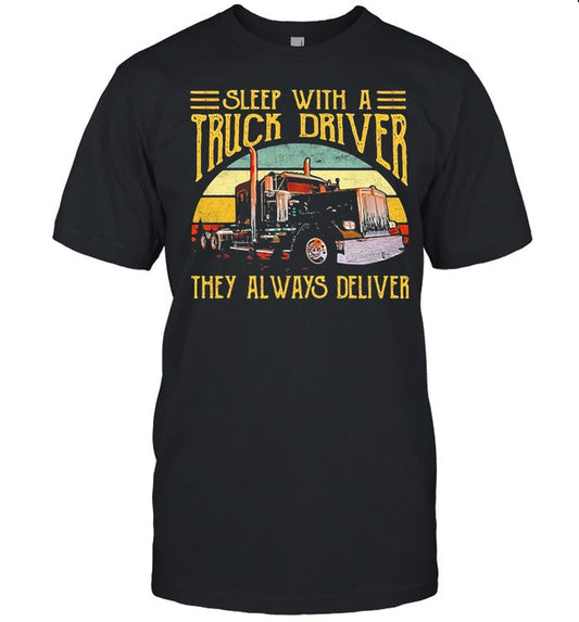Sleep With A Truck Driver They Always Deliver Vintage Sunset shirt