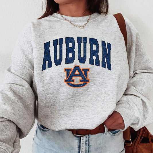 Auburn Tigers Vintage Football NCAA Trendy Sweatshirt, Auburn University Unisex Football NCAA Shirt, Gift For Men, Gift For Girls, Crewneck, Cotton, Sweaters, Pullover
