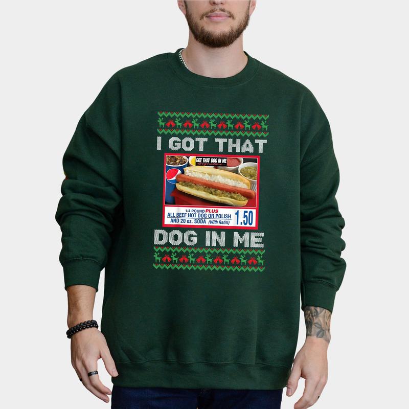 I Got That Dog in Me Ugly Christmas Sweater - Costco Kirkland Signature Holiday Party, Unisex Classic Cotton Sweater, Clothing for Fall and Winter