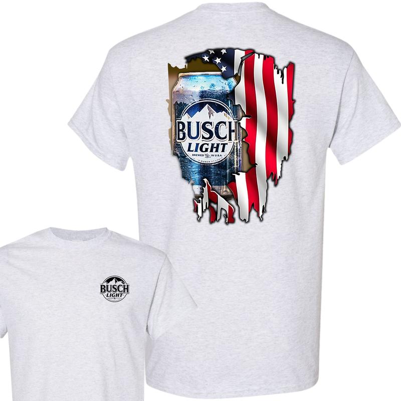 Busch Light Logo Flag T-Shirt, Summer T-Shirt, Full Color T-Shirt, Unisex T-Shirt, For Men, For Women, Gift For All