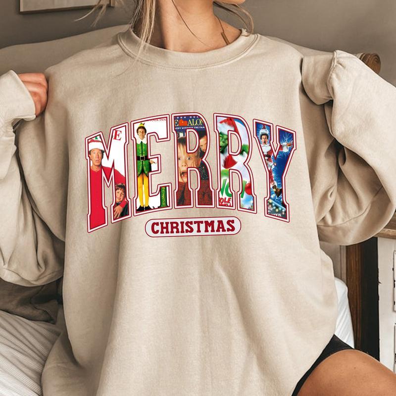 Merry Christmas 90s Movies Shirt, Christmas Shirt For Movies Lovers T-Shirt Sweatshirt Hoodie