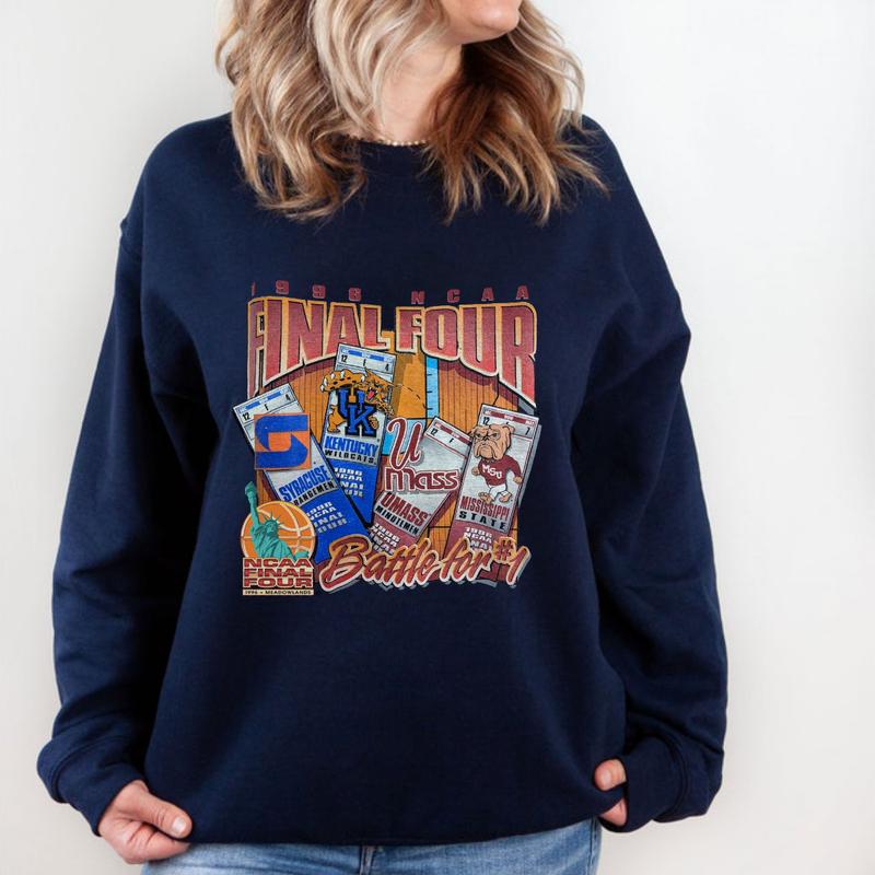 Vintage NCAA 1996 Final Four Sweatshirt Casual Classic Clothing Cotton Menswear Top Athletic Short Sleeve Tee Tshirt