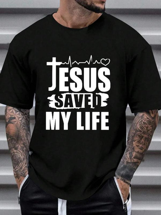 Men's Letter Print Round Neck GraphicÂ Tee, Summer Clothes,Â Regular Fit Casual Short Sleeve T-shirt for Daily Outdoor Wear, Men Summer Streetwear Top for Daily Wear