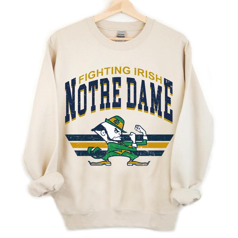 Notre Dame Fighting Irish Vintage Football Fashion NCAA Sweatshirt, The University of Notre Dame Unisex Vintage NCAA Sweatshirt, Classic Football Sweatshirt, Gifts For Football Fan Sport
