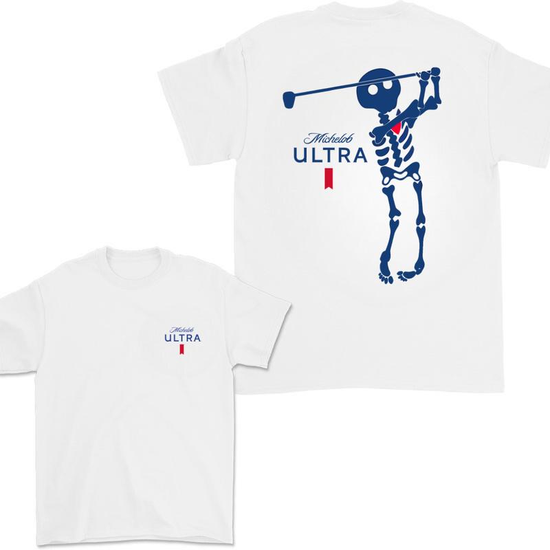Michelob Ultra Golf Skeleton Halloween 2 Sided T-Shirt, Michelob Ultra Shirt For Men And Women, Halloween Trendy Shirt