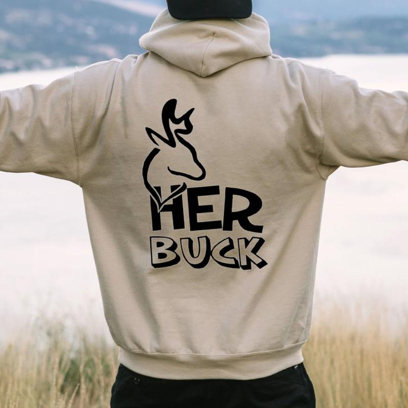 Her Buck & His Doe Couples Matching Valentine's Christmas Hoodie, Gift for Him, Gift for Her, Hunting Season Hoodie Unisex Classic Cotton