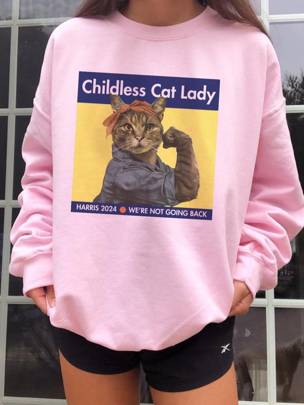 Harris 2024 T-Shirt, Childless Cat Lady, Kamala Campaign, Cute Funny Cat Tshirt, United States Election, President Harris Tee
