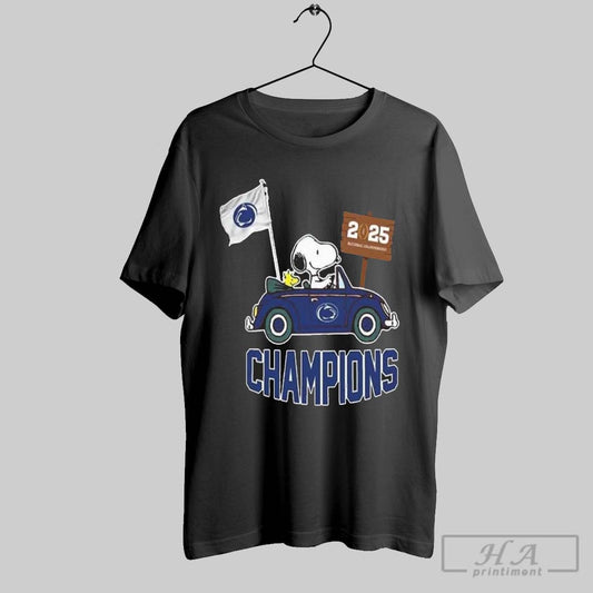 Snoopy And Woodstock Driving Car Notre Dame Fighting Irish National Bowl Champions College Football Ncaa Season 2024 2025 Shirt