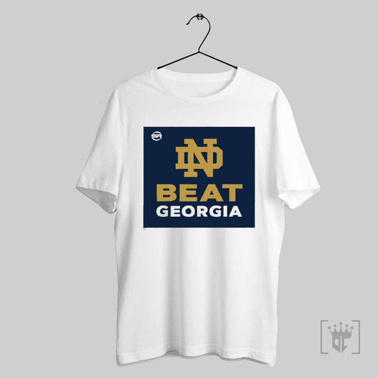 Premium Poster Notre Dame Fighting Irish Win Georgia Bulldogs Fighting Irish Beat Georgia 2025 T Shirt