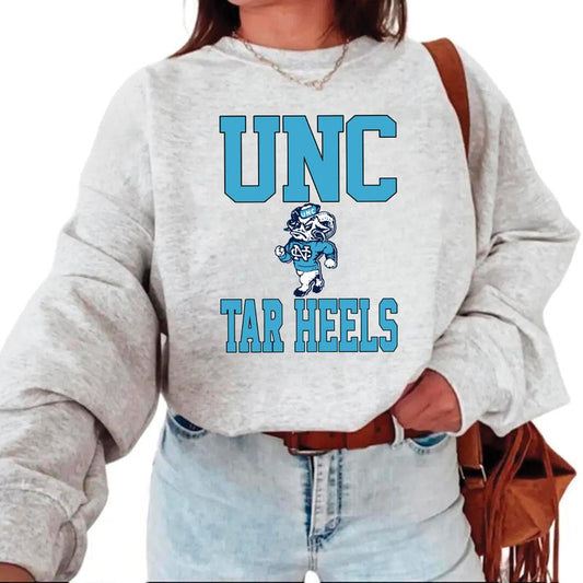 Vintage UNC Tar Heels Mascot Logo Sweatshirt, NCAA UNC Tar Heels Shirt, University of North Carolina Cotton Menswear