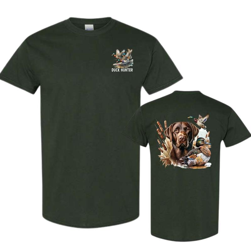 Duck Hunter Double-Sided T-shirt, Trendy Hunting Tee for Men and Women, Perfect Outdoor Gift