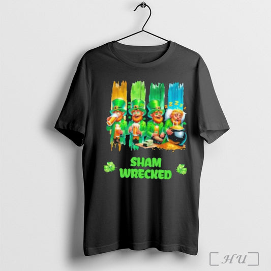 Shamwrecked Funny St Patricks Beer Drinking Leprechaun T Shirt Sweatshirt