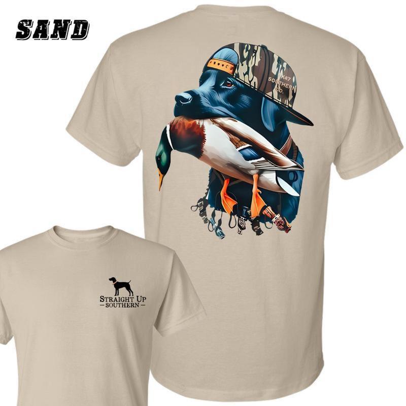 Straight Up Southern Labrador T-shirt, Duck Hunting Dog Graphic Sweatshirt, Perfect for Outdoor & Hunting Enthusiast, Unisex Cotton Hoodie