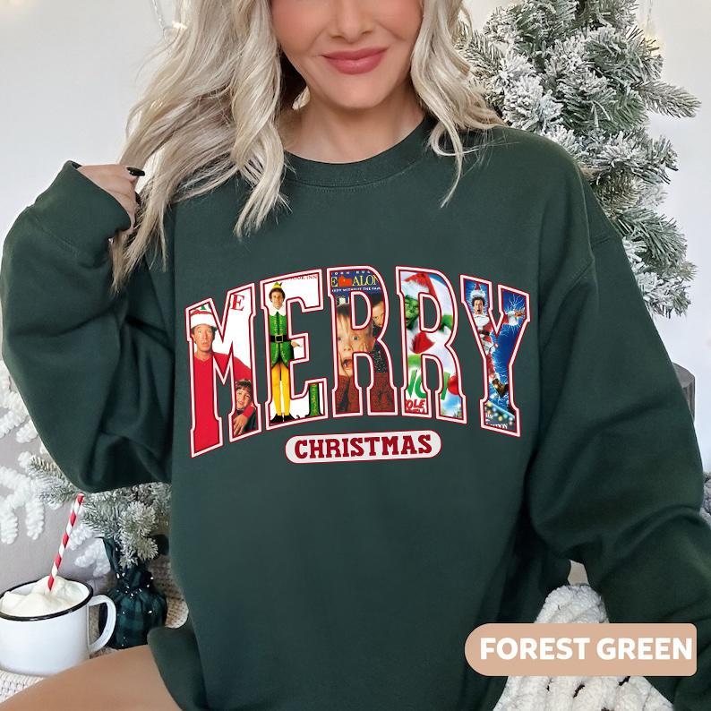 Merry Christmas 90s Movies Shirt, Christmas Shirt For Movies Lovers T-Shirt Sweatshirt Hoodie