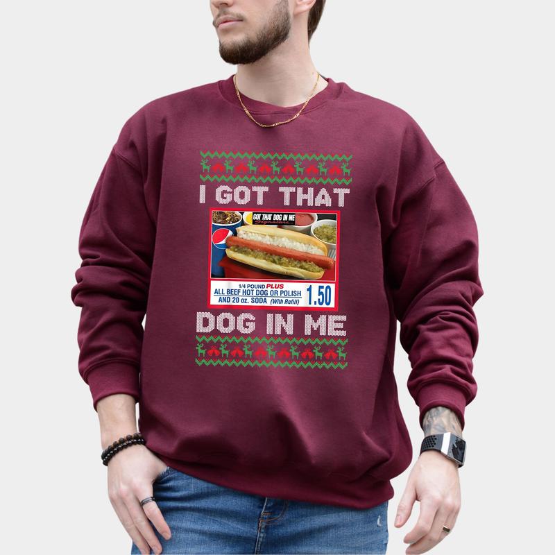 I Got That Dog in Me Ugly Christmas Sweater - Costco Kirkland Signature Holiday Party, Unisex Classic Cotton Sweater, Clothing for Fall and Winter