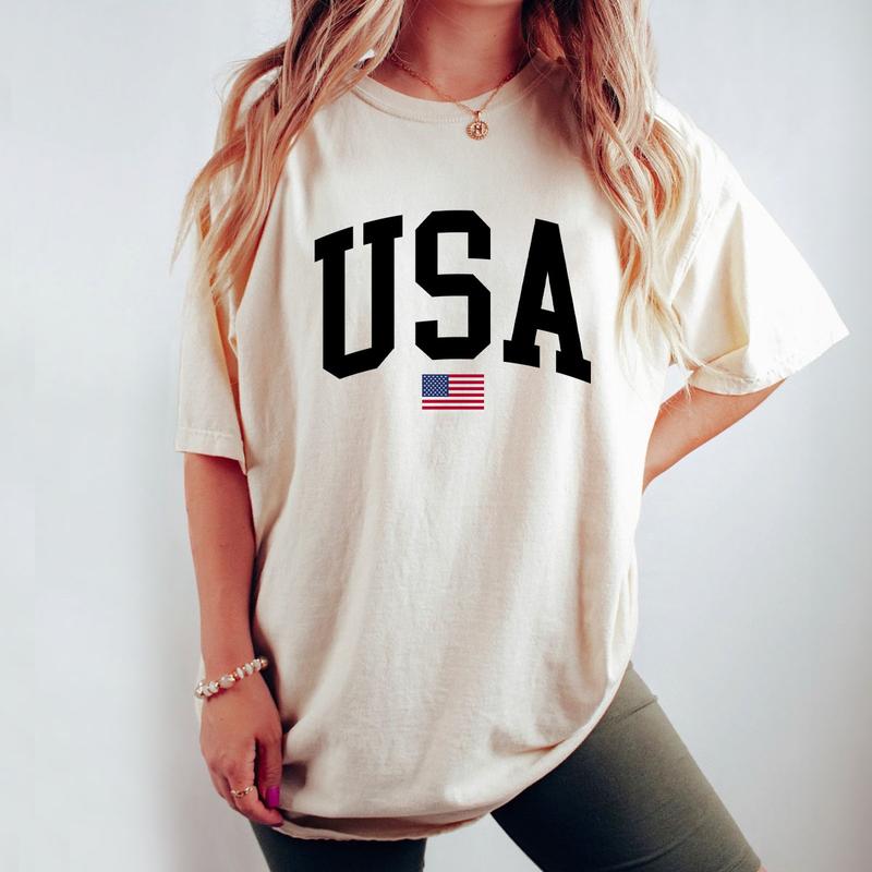 USA Flag Shirt, 4th of July Shirt, Big USA Tshirt, USA Comfort Shirt, USA Flag Comfort Tee, Usa Comfort Colors Tee, Usa Shirt, Retro USA T-Shirt, Independence Day Shirt, Retro 4th Of July Outfits, Independence Day Parade Outfits, Women Top