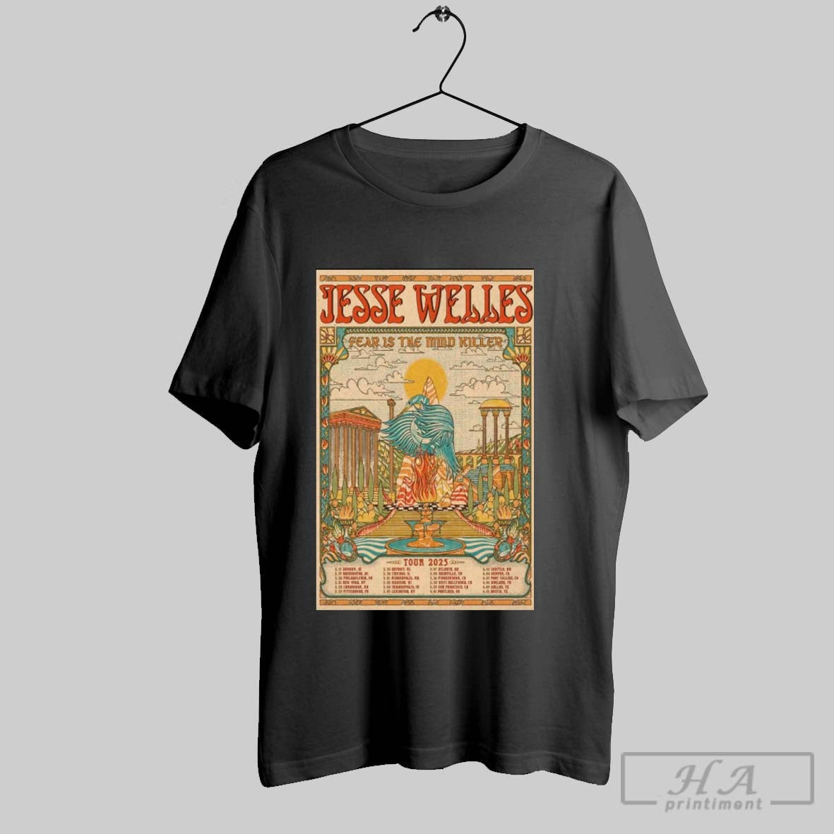 Poster Jesse Welles Fear Is The Mind Killer Tour 2025 T Shirt