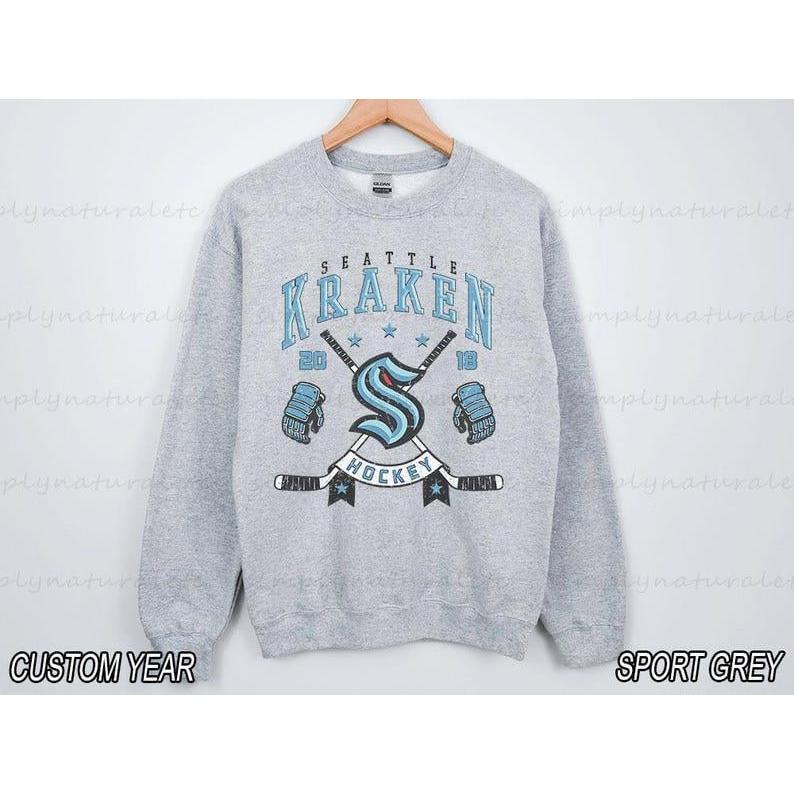 Seattle Sweatshirt Crewneck, Vintage Kraken shirt, Seattle Hockeys' Fan shirt, Hockeys' Tee, Kraken Sweatshirt
