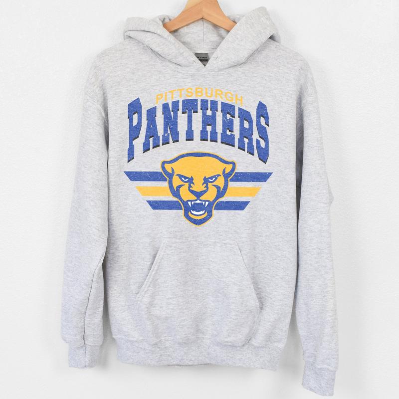 Pittsburgh Panthers Vintage NCAA Sweatshirt, Unisex Pittsburgh Football Shirt, Classic Sport Hoodie for Football Fans, Cotton, Sweatshirt, T-Shirt
