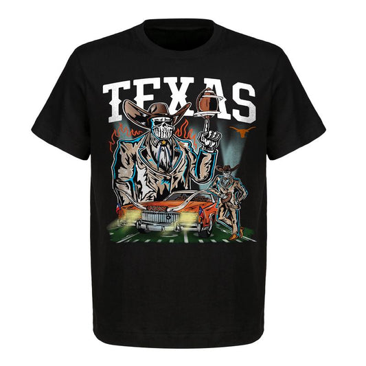 Warren Lotas - Texas Longhorns Football - Unique Retro Western Skeleton Cowboy Printed Shirt, Dead Man's Football Graphic T-Shirt, For Men and Women