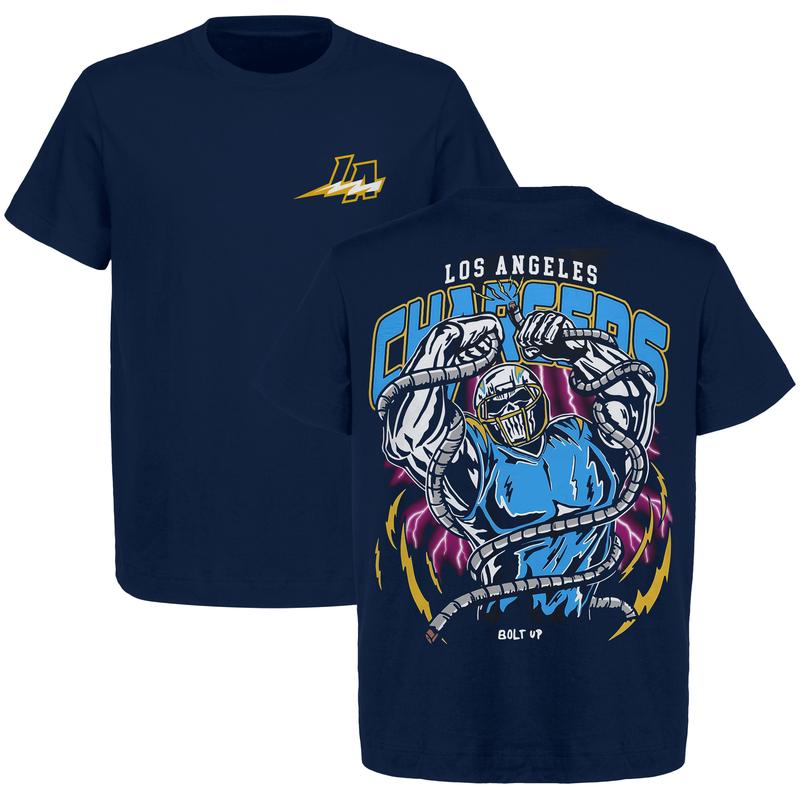 Limited Edition Los Angeles Football Bolt Up Graphic T-Shirt  Heavy Cotton  Men's & Women's Retro American Football Shirt