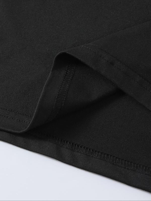 Men's Regular Fit Letter Print Round Neck Tee, Crew Neck Short Sleeve T-shirt, Summer Clothes, Casual Comfy Streetwear for Summer, Graphic Tees,Â Comfort Menswear