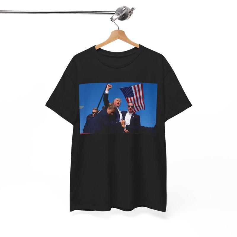 Trump Rally Shooter Tshirt - Trump Survived - Trump 2024 - USA Freedom - Donald J. Trump President Trump Unisex Heavy Cotton Tee