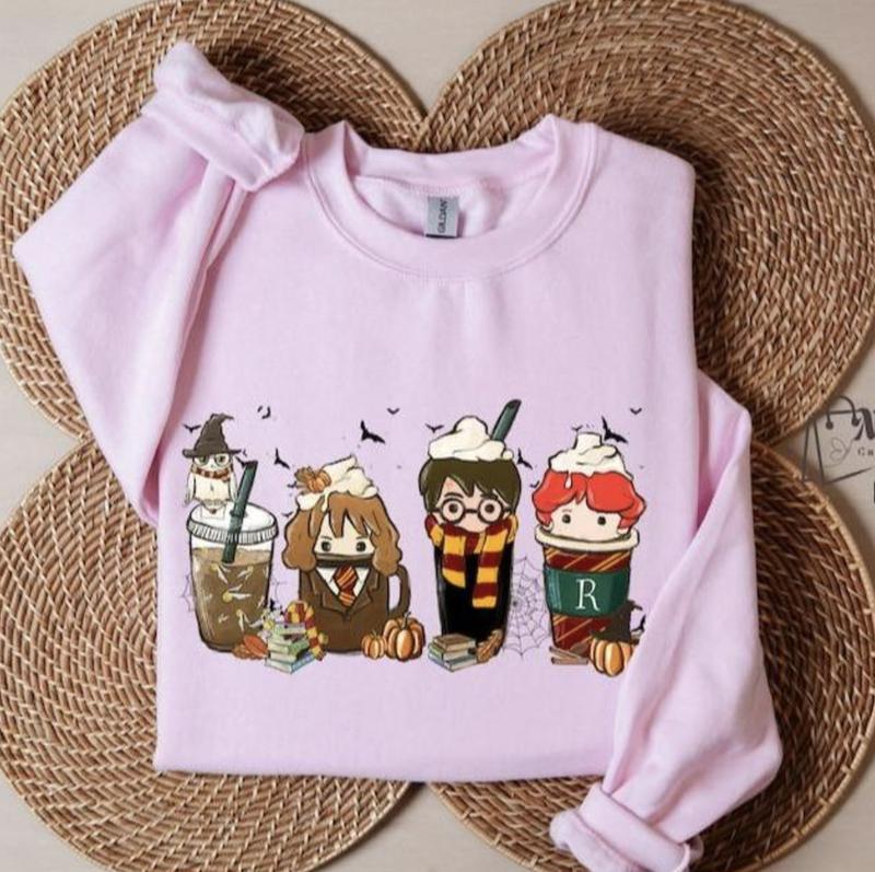 Harry Fall Coffee Sweatshirt, Witch Shirt, Wizard Robe Shirt, Hogwarts, Halloween Gift, Unisex Coffee Lover Shirt, Halloween Shirt,, Full Color, Tee P