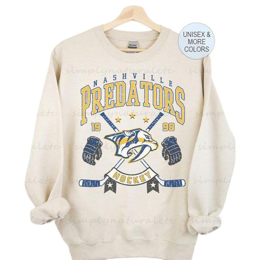 Nashville Sweatshirt Crewneck, Vintage Predators Shirt, Nashville Hockei Fan Shirt, Hockei Tee, Predators Sweatshirt
