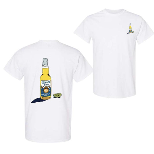 Corona Extra With Lime 2 Sided T-Shirt, Drinking T-Shirt, Unisex T-Shirt, For Men, For Women, Gift For All Menswear Top