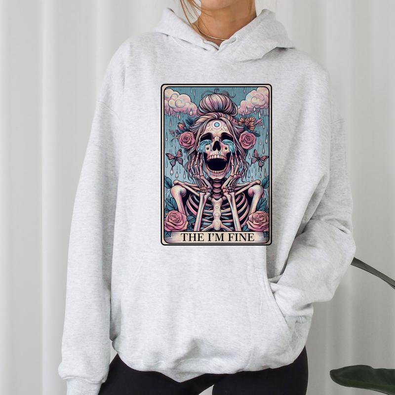 I'm Fine - Unisex Crewneck Sweatshirt - Print is Sublimation, Funny Tee, Funny Apparel, Gift Idea, Relaxed Fit, Casual Apparel