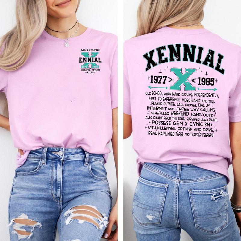 Xennial Gen X T-Shirt: Funny Adult Graphic Print, Trendy Retro Style For Men, Women